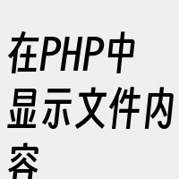 在PHP中显示文件内容