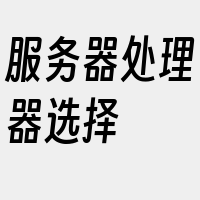 服务器处理器选择