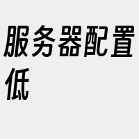 服务器配置低