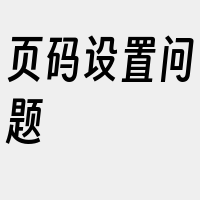 页码设置问题