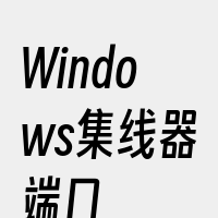 Windows集线器端口