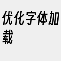 优化字体加载