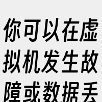 你可以在虚拟机发生故障或数据丢失时轻松还