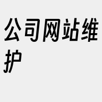 公司网站维护