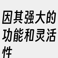 因其强大的功能和灵活性