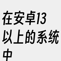 在安卓13以上的系统中