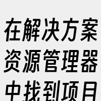在解决方案资源管理器中找到项目中的Web
