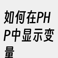 如何在PHP中显示变量