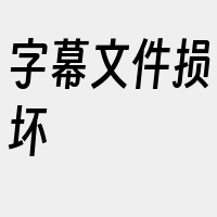 字幕文件损坏