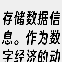 存储数据信息。作为数字经济的动力引擎