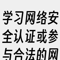 学习网络安全认证或参与合法的网络安全挑战