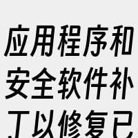 应用程序和安全软件补丁以修复已知的安全漏