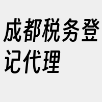 成都税务登记代理
