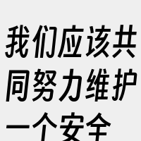 我们应该共同努力维护一个安全