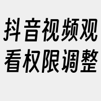 抖音视频观看权限调整
