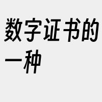数字证书的一种