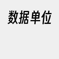 数据单位