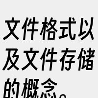 文件格式以及文件存储的概念。