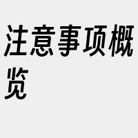 注意事项概览