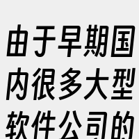 由于早期国内很多大型软件公司的主要业务以