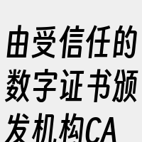 由受信任的数字证书颁发机构CA在验证服务