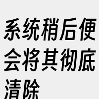 系统稍后便会将其彻底清除