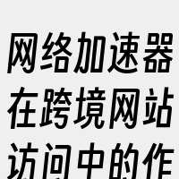 网络加速器在跨境网站访问中的作用。