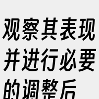 观察其表现并进行必要的调整后