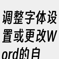 调整字体设置或更改Word的自动更正选项