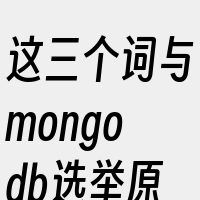 这三个词与mongodb选举原则相关