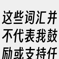 这些词汇并不代表我鼓励或支持任何非法行为
