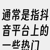 通常是指抖音平台上的一些热门