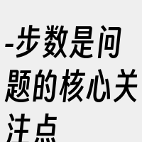 -步数是问题的核心关注点
