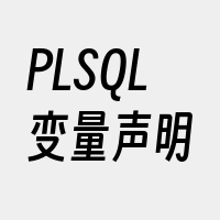 PLSQL变量声明