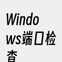 Windows端口检查